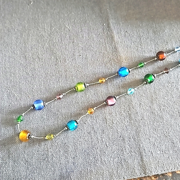 Premier Designs colorful glass beaded necklace EUC - Picture 2 of 6